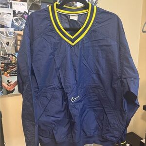 Vintage Nike Navy Jacket with Yellow Accents